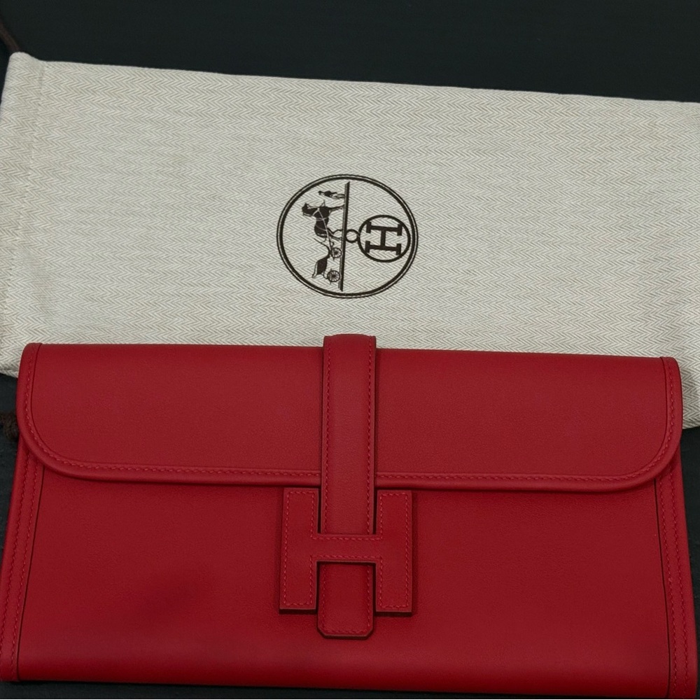 Hermes Jige Elan 29 Rouge Tomate Clutch - Picture 3 of 12